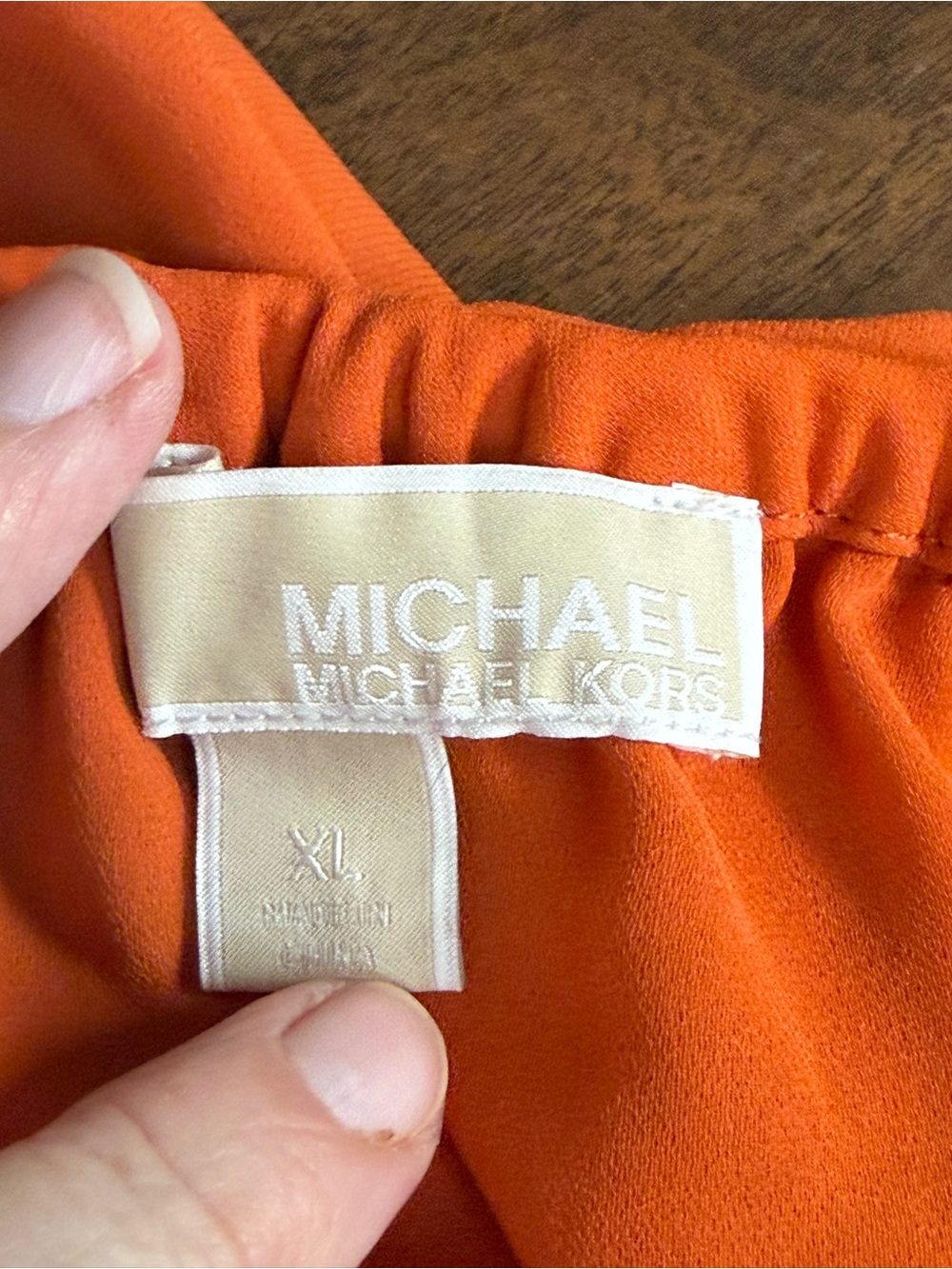Michael Kors Orange Studded Ruffle Blouse XL Flowy Resort Chic Top - Picture 8 of 12